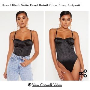 Black satin bodysuit